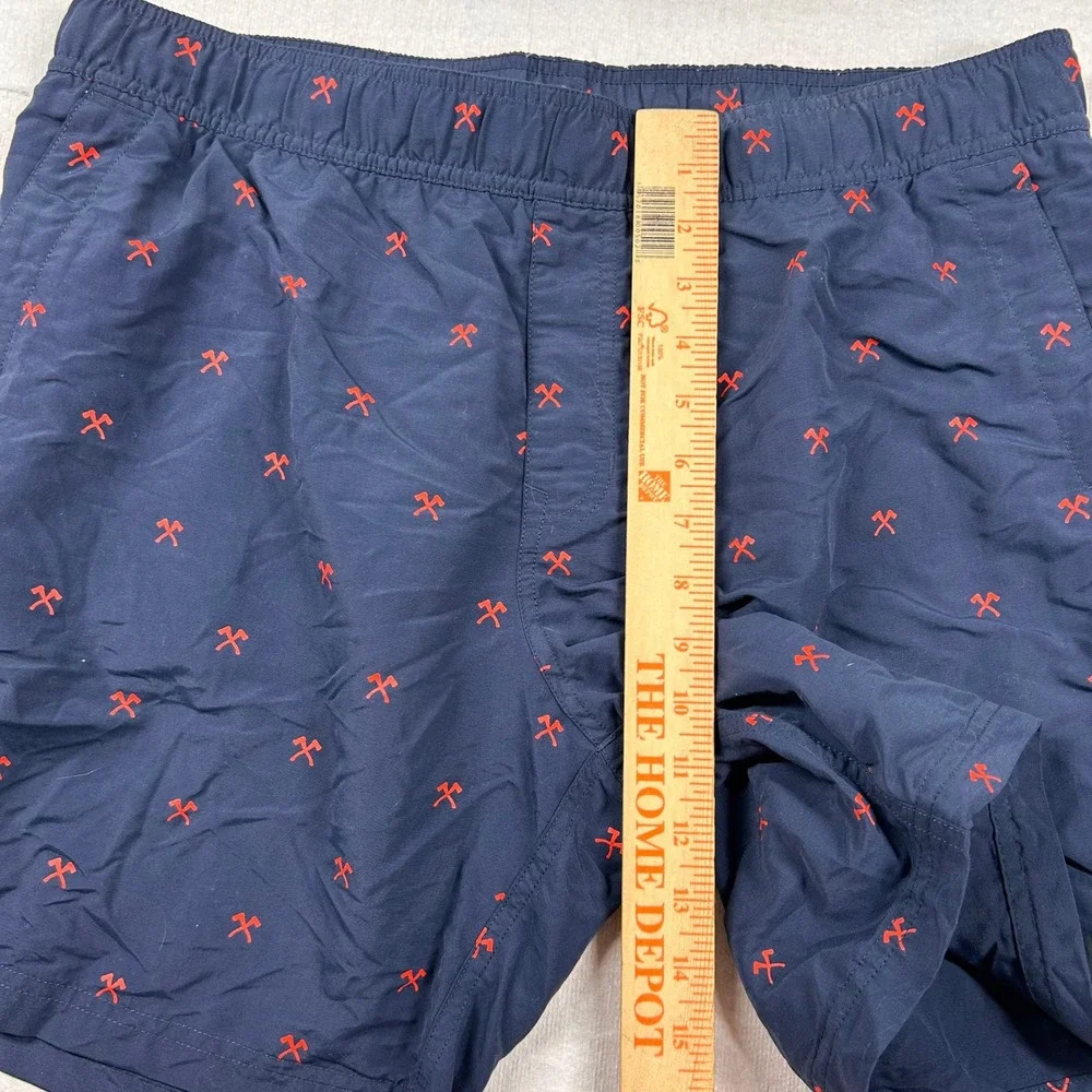 The North Face Shorts Mens L Pickaxe Print Class V Lined Trunks Navy Red Climber